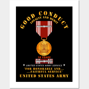 Good Conduct w Medal w Ribbon - 18 Years Posters and Art